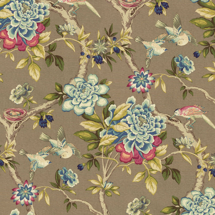 Mudan C Jewel 680142 by Waverly Fabric ELEMENTS OF STYLE 100% Cotton PERU Wyzenbeek 18,000 Horizontal: 13.50" and Vertical: 27.00" 54" - Fabric Carolina -