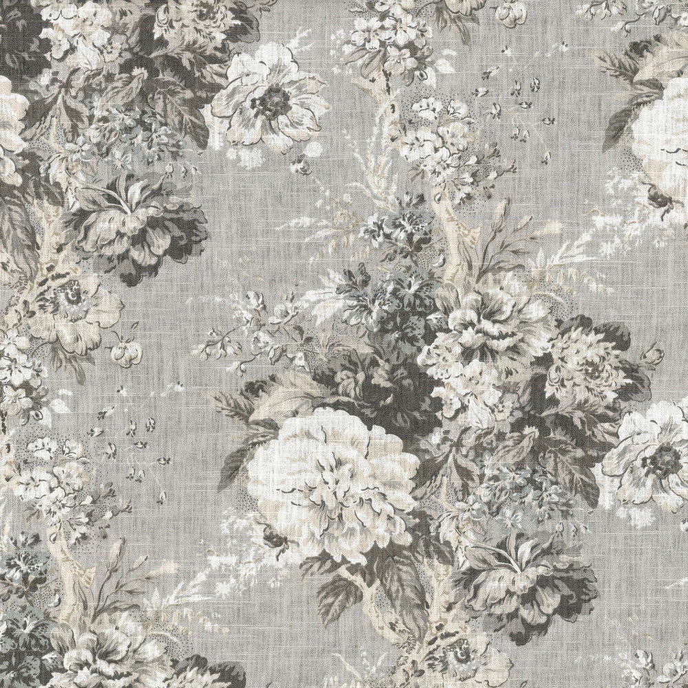 Ballad Bouquet Platinum 680160 by Waverly Fabric - 55%Linen 45%Rayon USA 24000 Horizontal: 25.25 and Vertical: 13.5 54 - Fabric Carolina -