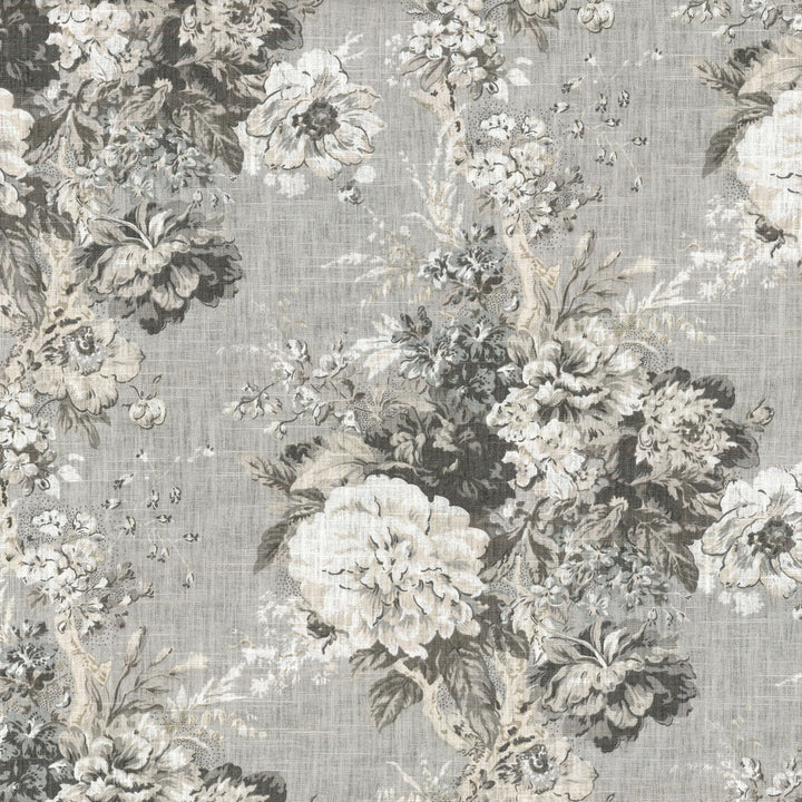 BALLAD BOUQUET PLATINUM 680160 by Waverly Fabric - 100% Polyester USA 24000 Horizontal: 25.25 and Vertical: 13.5 54 - Fabric Carolina -