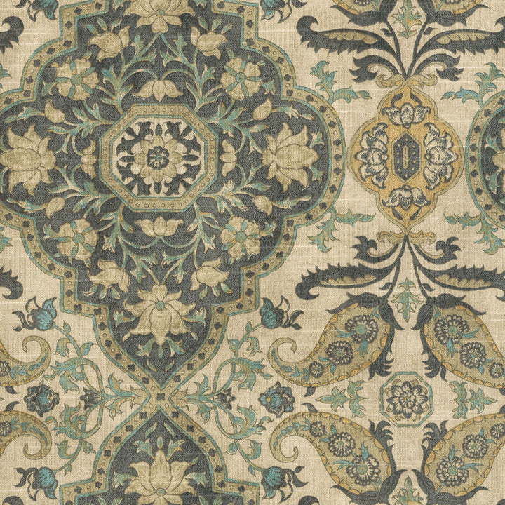 Castille Noir 680171 by Waverly Fabric - 100% COTTON USA 15000 Horizontal: 13.5 and Vertical: 27 54 - Fabric Carolina -