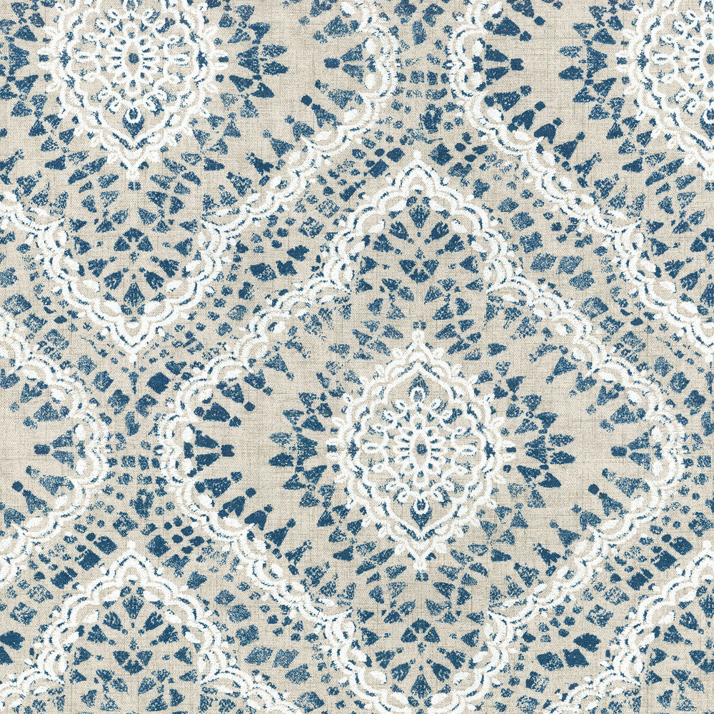 Curves Ahead Indigo Rb21 680180 by Waverly Fabric - 100% Cotton U.S.A. 51000 Horizontal: 13.5 and Vertical: 25.25 54 - Fabric Carolina -