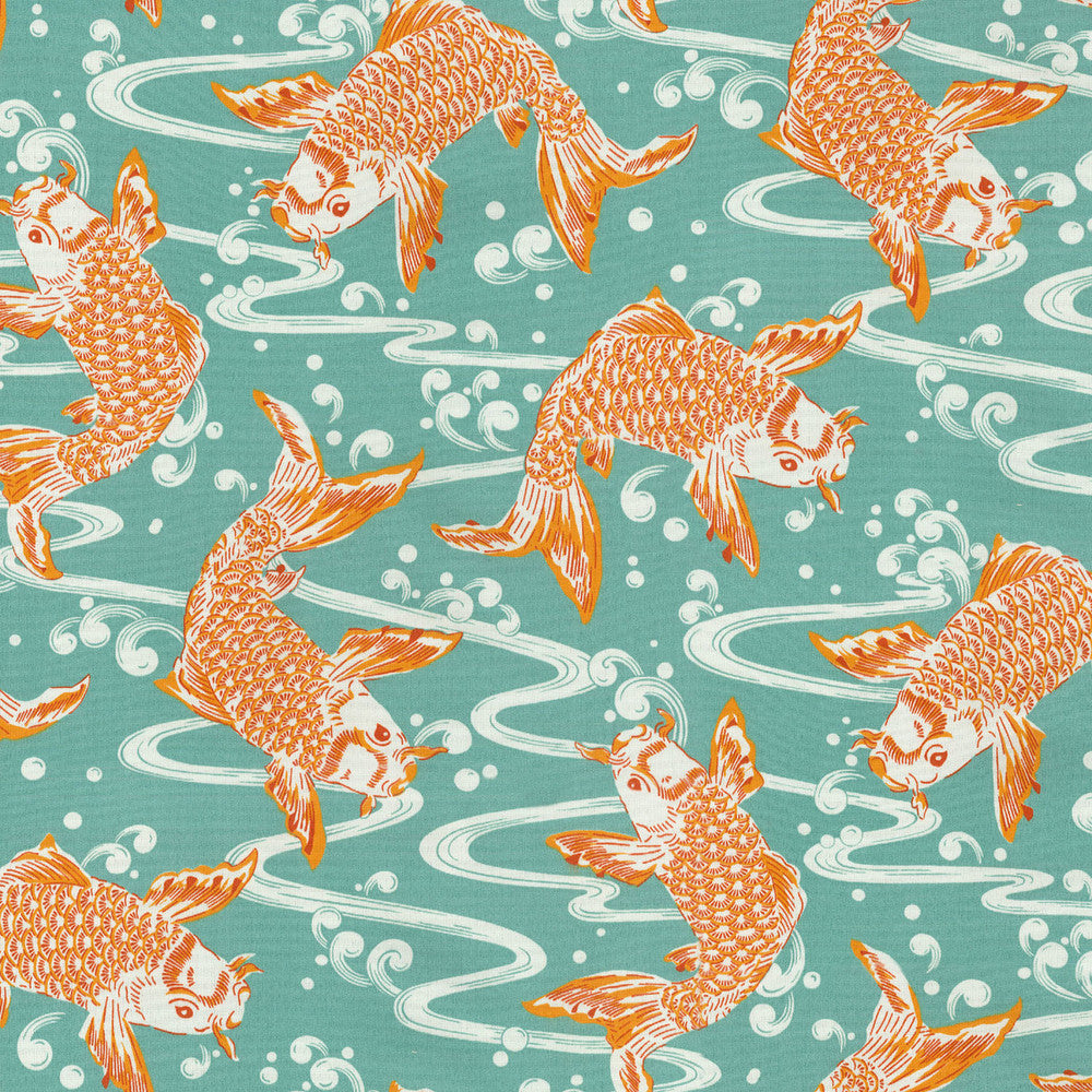 Sns Kool Koi Tropics 680340 by Waverly Fabric Outdoor June '17 100% Spun Polyester see sample see sample Horizontal: 13.50 inches and Vertical: 25.25 inches V 54 inches - Fabric Carolina -