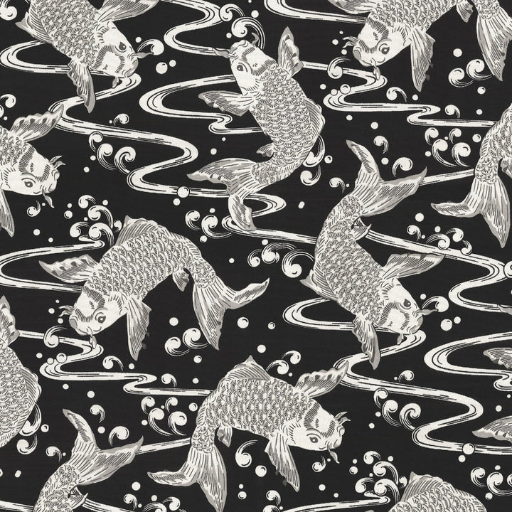 Sns Kool Koi Graphite 680341 by Waverly Fabric Outdoor June '17 100% Spun Polyester see sample see sample Horizontal: 13.50 inches and Vertical: 25.25 inches V 54 inches - Fabric Carolina -