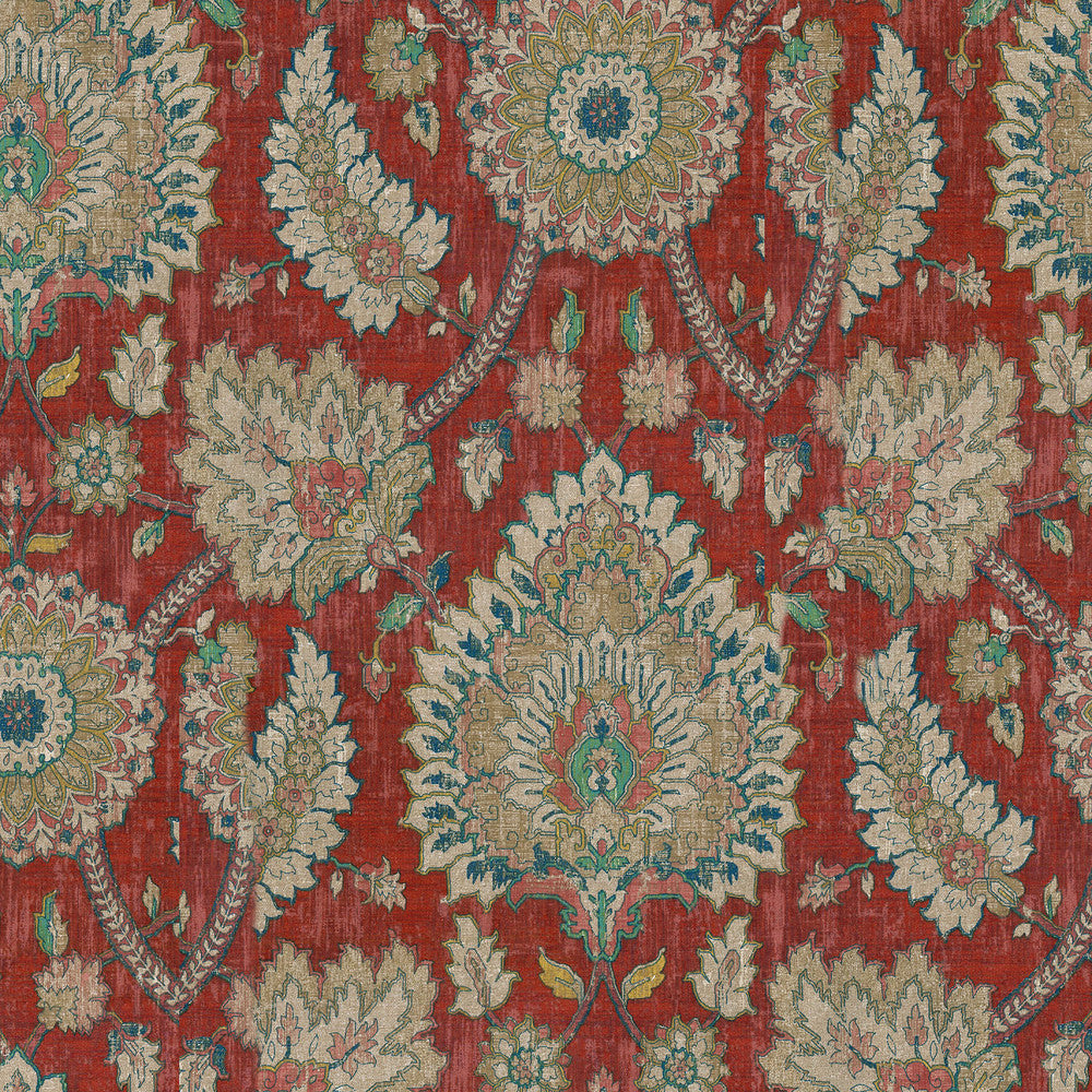 Castleford Garnet 680511 by Waverly Fabric PRINTWORKS 100% Cotton U.S.A. Wyzenbeek 51,000 Horizontal: 13.50" and Vertical: 27.00" 54" - Fabric Carolina -