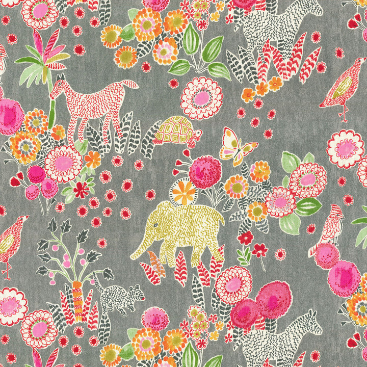Safari Charcoal 680840 by Waverly Fabric - 100% Cotton U.S.A. 51000 Horizontal: 27 and Vertical: 25.25 54 - Fabric Carolina -