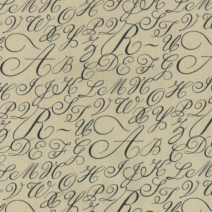 Cursive Caps Putty 680900 by Waverly Fabric - 100% COTTON USA 51000 Horizontal: 6.75 and Vertical: 12.63 54 - Fabric Carolina -
