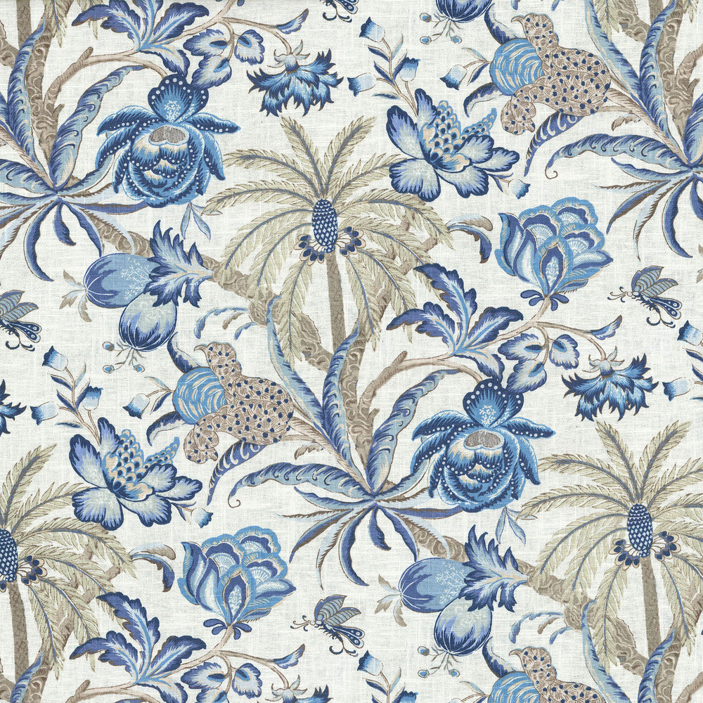 Exotic Curiosity Porcelain 681091 by Waverly Fabric - 55% LINEN 45% RAYON China 24000 Horizontal: 13.5 and Vertical: 27 54 - Fabric Carolina -