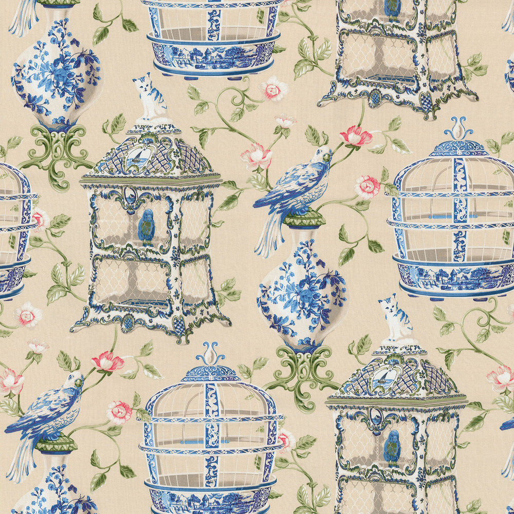 Objet D'Art Porcelain 681160 by Waverly Fabric MOVING MASTERPIECE 100% Cotton PERU Wyzenbeek 42,000 Horizontal: 13.50" and Vertical: 25.25" 54" - Fabric Carolina -