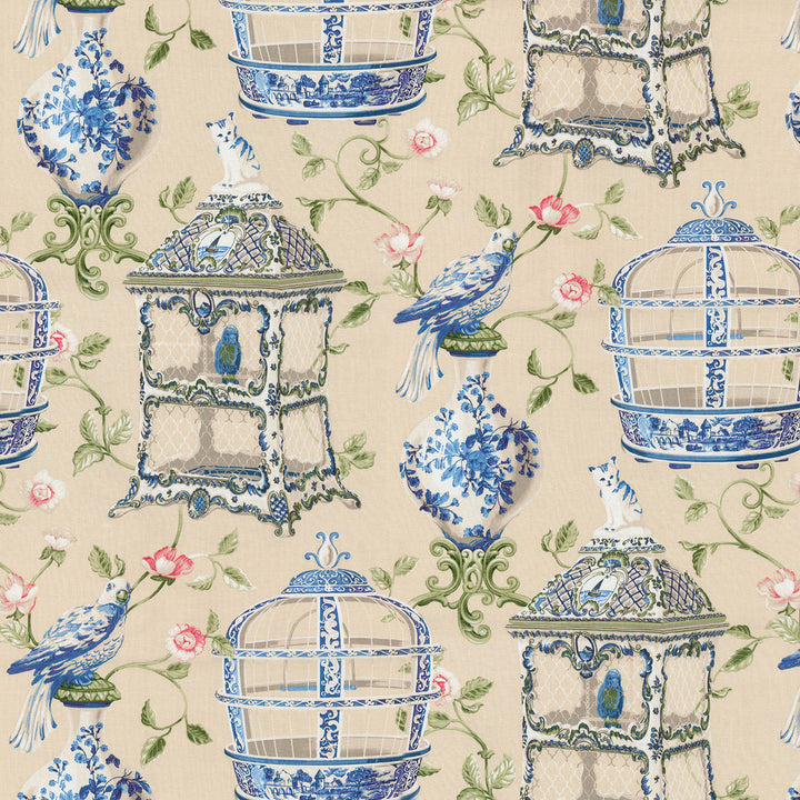 Objet D'Art Porcelain 681160 by Waverly Fabric - 100% COTTON PERU 42000 Horizontal: 13.5 and Vertical: 25.25 54 - Fabric Carolina -