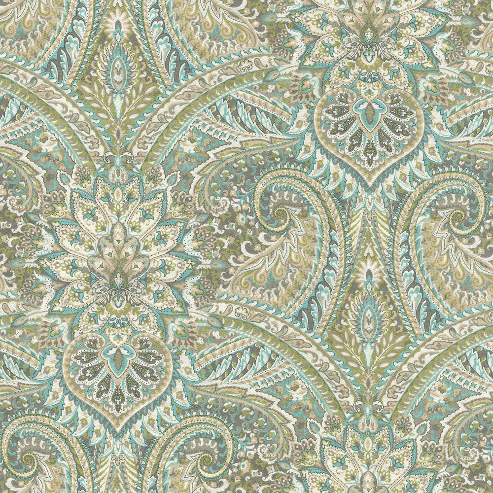 Swept Away Mineral 681172 by PKL Studio Fabric PRINTWORKS II 100% Cotton U.S.A. Wyzenbeek 51,000 Horizontal: 9.00" and Vertical: 18.00" 54" - Fabric Carolina -
