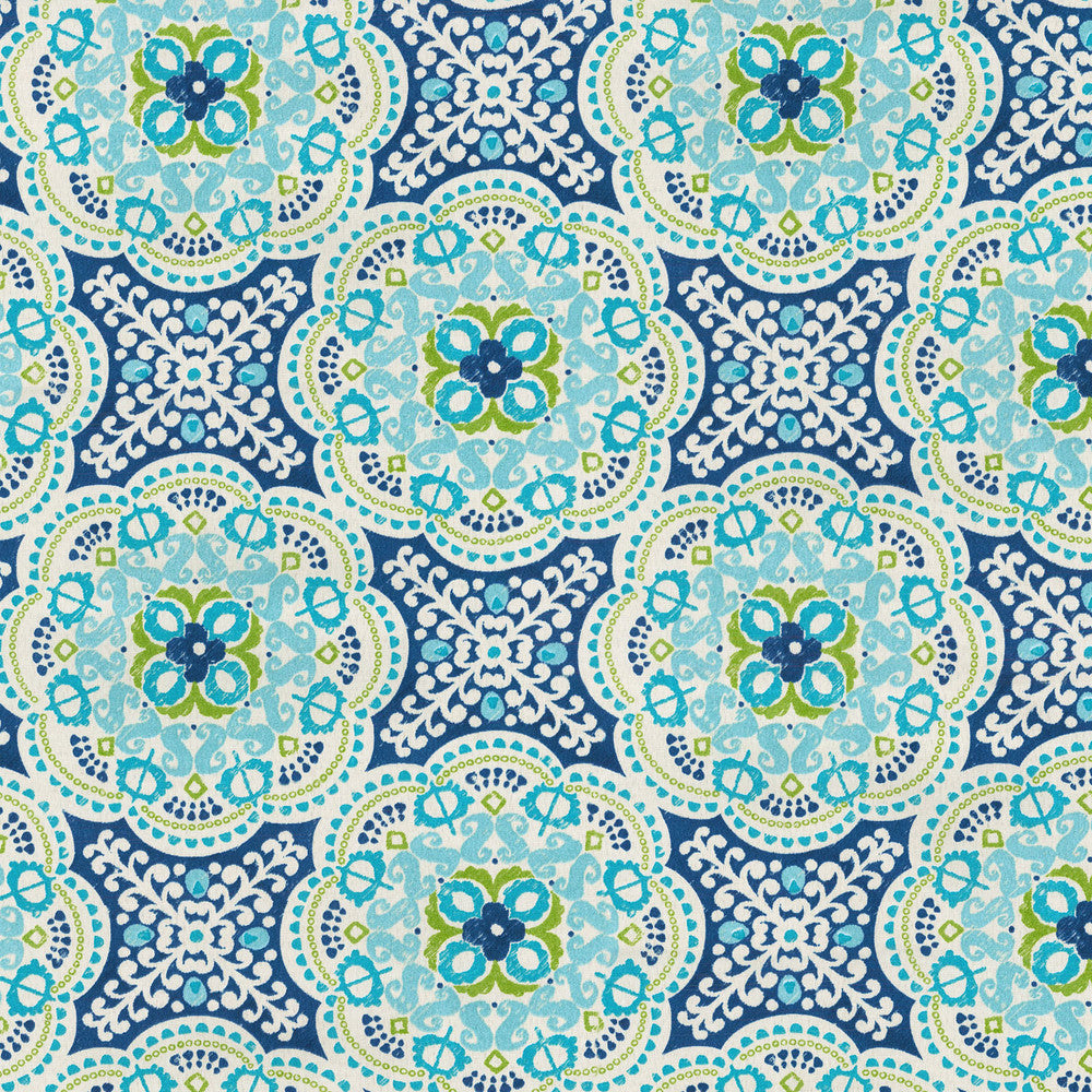 Astrid Turquoise 681220 by Waverly Sun N Shade Fabric - 100% POLYESTER USA 51000 Horizontal: 13.5 and Vertical: 12.6 54 - Fabric Carolina -