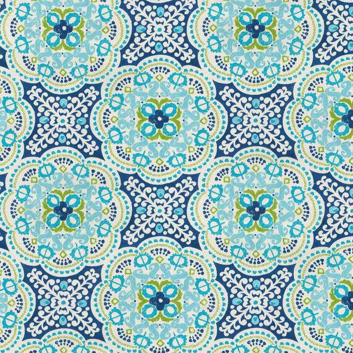 Astrid Turquoise 681220 by Waverly Sun N Shade Fabric - 100% POLYESTER USA 51000 Horizontal: 13.5 and Vertical: 12.6 54 - Fabric Carolina -