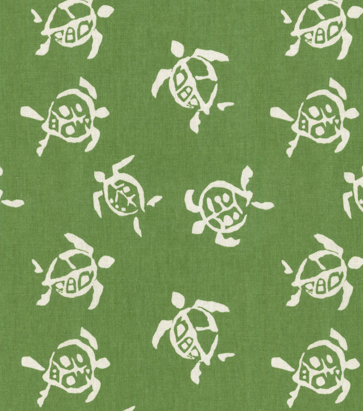 Sea Turtles Verte 681360 by Waverly Fabric - Base:94% Polyester 6% Linen 51000 Horizontal: 9 and Vertical: 9 54 - Fabric Carolina -