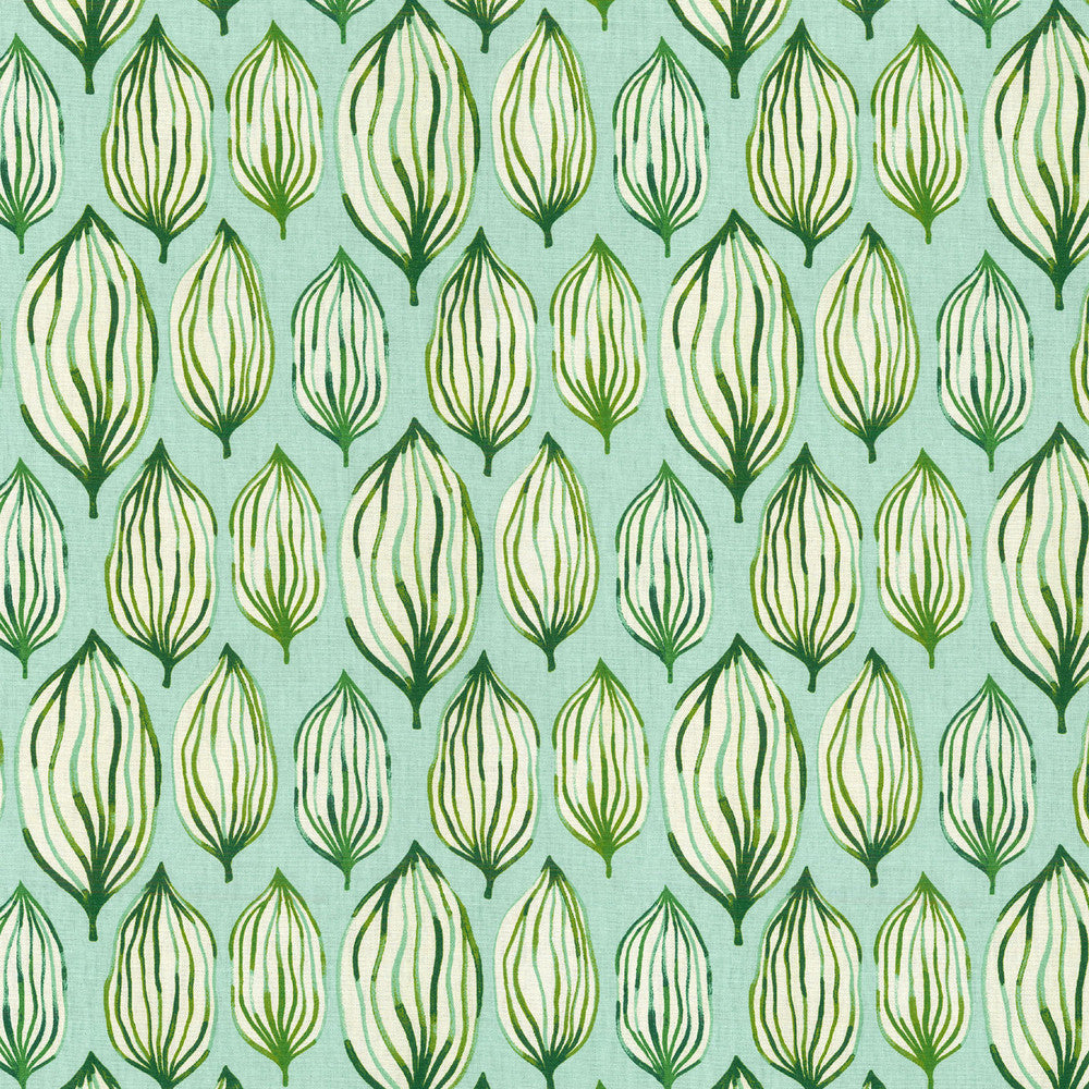TROPICAL LEAF VERTE 681400 by Waverly Fabric - 100% Polyester 51000 Horizontal: 9 and Vertical: 6.75 54 - Fabric Carolina -