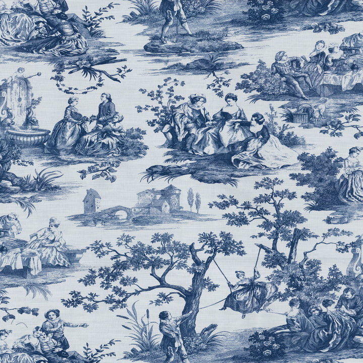 Idyllic Days Sapphire 681880 by Waverly Fabric HISTORY RETOLD 1 100% Cotton PERU Wyzenbeek 15,000 Horizontal: 27.00" and Vertical: 27.00" 54" - Fabric Carolina -