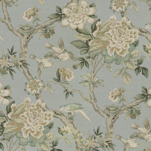 Mudan Platinum 681950 by Waverly Fabric