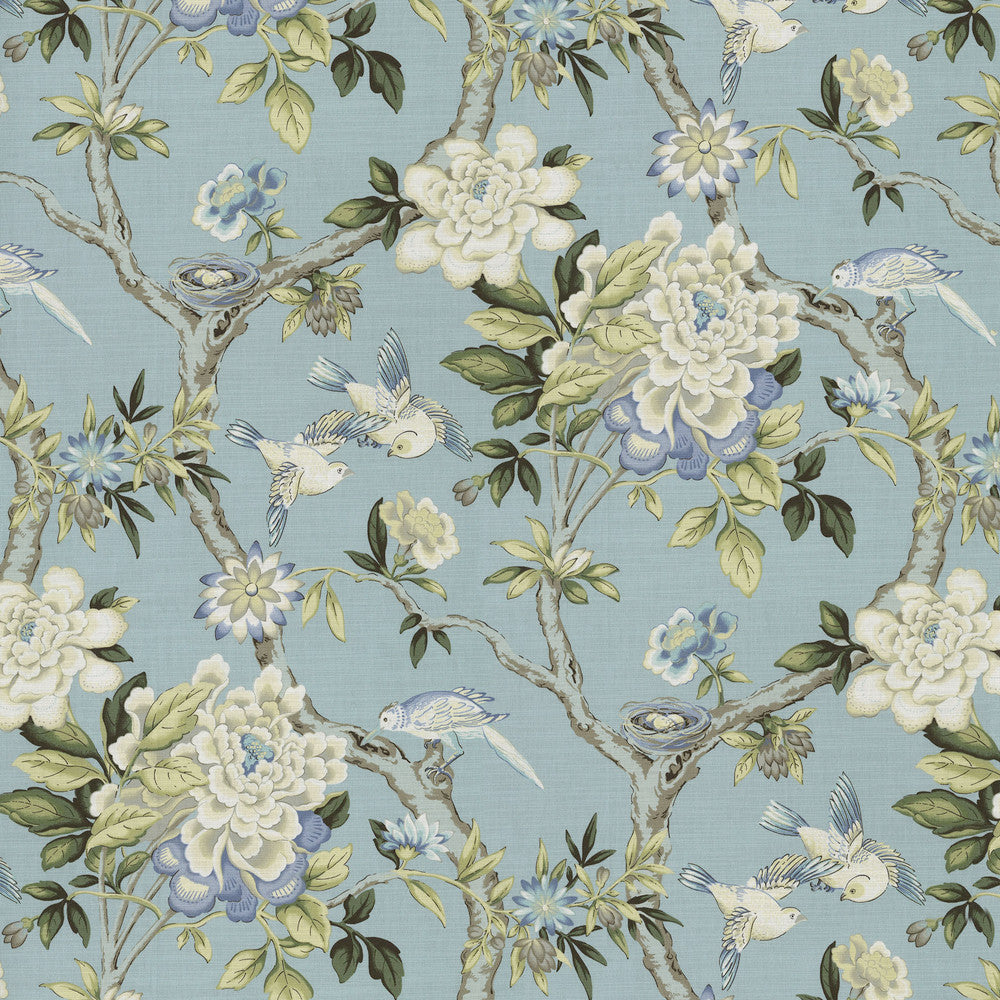 Mudan Chambray 681954 by Waverly Fabric 100% Cotton Peru 25000 Horizontal: 13.5 and Vertical: 25.25 54/55 - Fabric Carolina -
