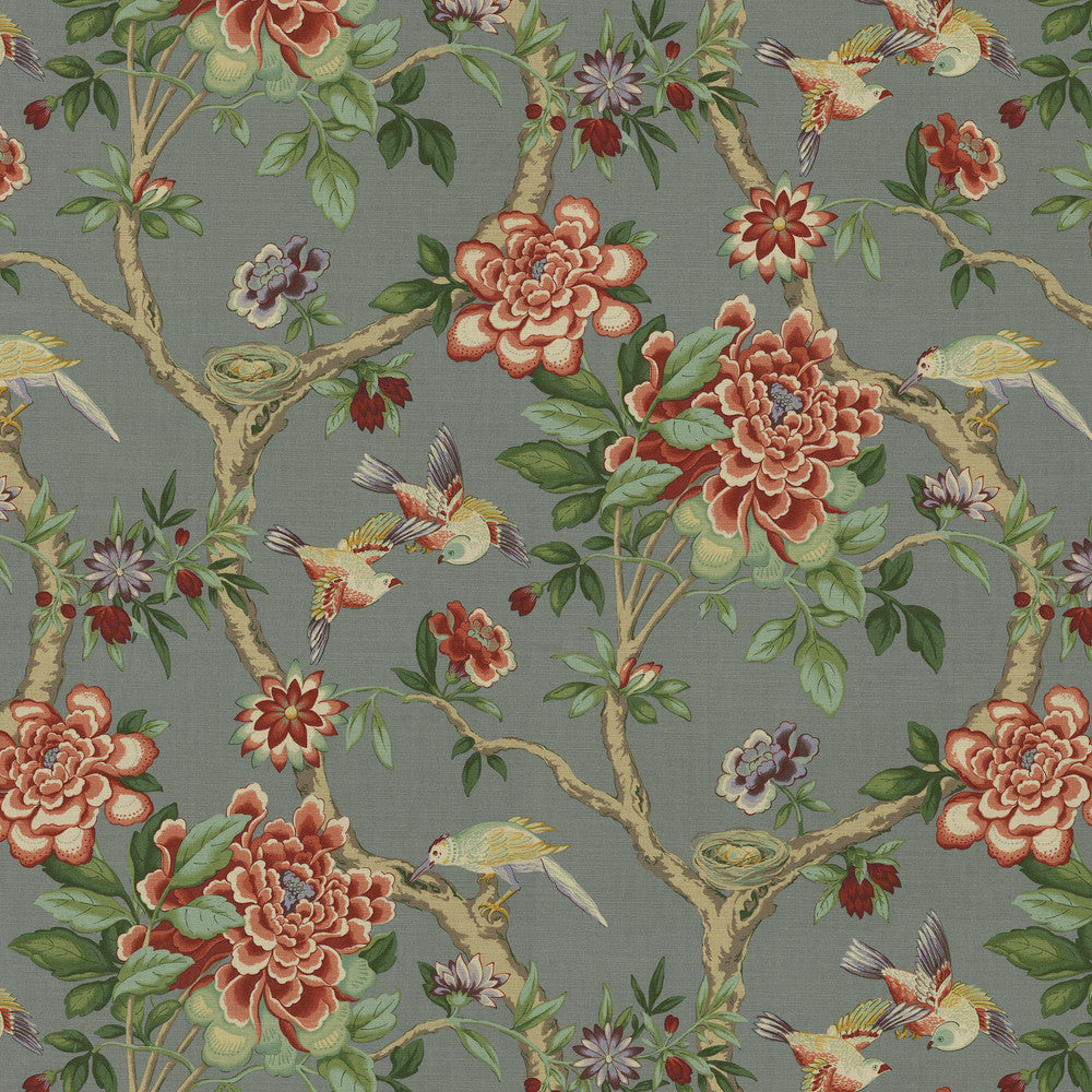 Mudan Teaberry 681956 by Waverly Fabric 100% Cotton Peru 25000 Horizontal: 13.5 and Vertical: 25.25 54/55 - Fabric Carolina -