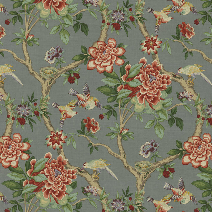 Mudan Teaberry 681956 by Waverly Fabric 100% Cotton Peru 25000 Horizontal: 13.5 and Vertical: 25.25 54/55 - Fabric Carolina -