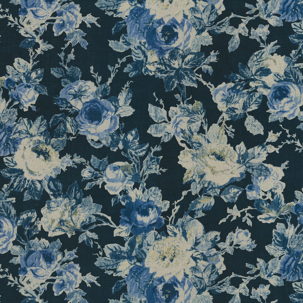 Apple Hill Indigo 682032 by Waverly Fabric - 80% Polyester 20% Rayon China 51000 Horizontal: 27 and Vertical: 25.25 54 - Fabric Carolina -