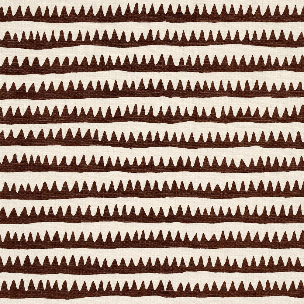 Corfu Hand Printed Stripe Brown 177973 by Schumacher Fabric Full Bloom 26.5" - Fabric Carolina -