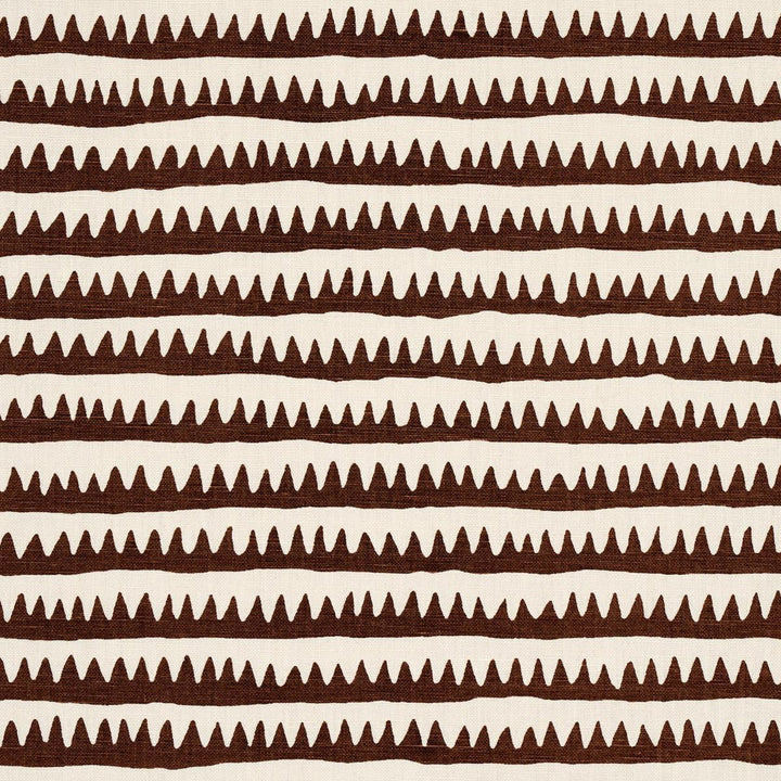 Corfu Hand Printed Stripe Brown 177973 by Schumacher Fabric Full Bloom 26.5" - Fabric Carolina -