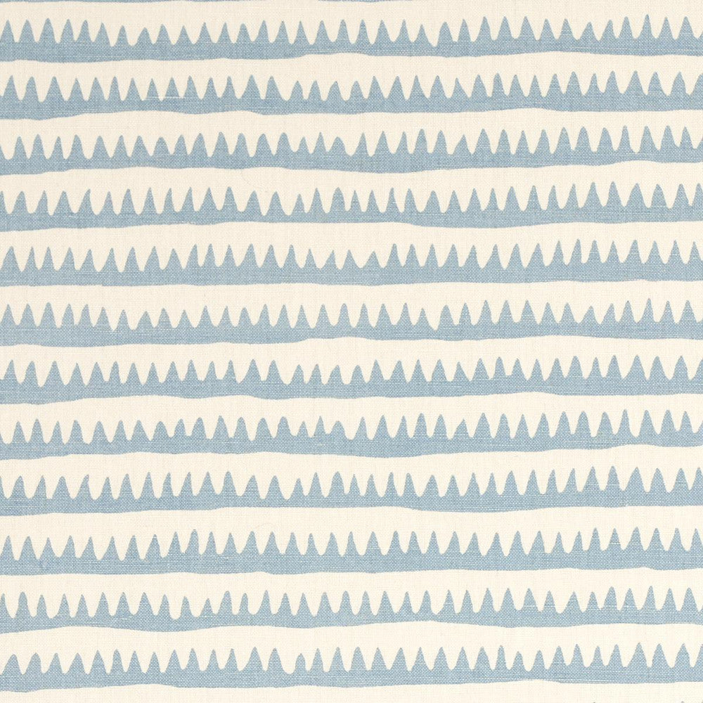 Corfu Hand Printed Stripe Sky 177975 by Schumacher Fabric Full Bloom 26.5" - Fabric Carolina -