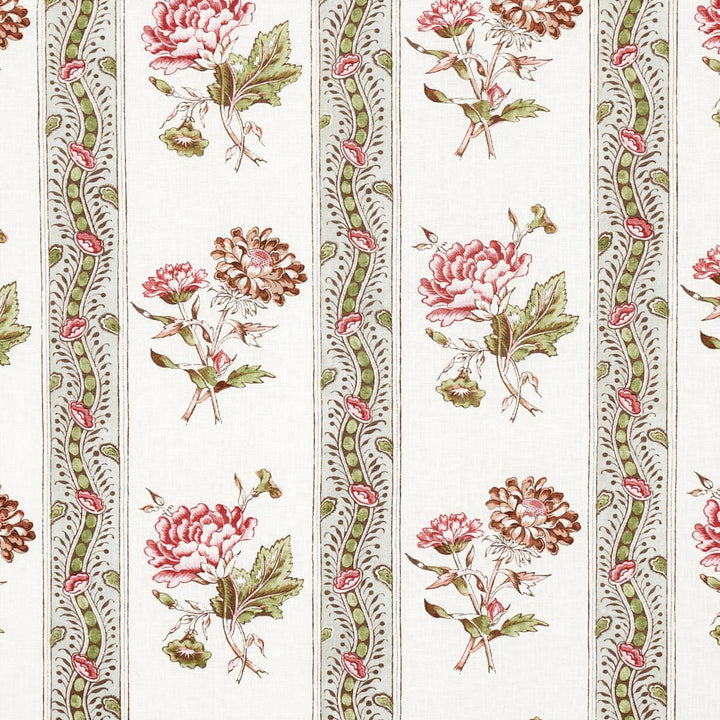 Ariana Floral Stripe Chelsea Garden 180243 by Schumacher Fabric Williamsburg 18.0" - Fabric Carolina -