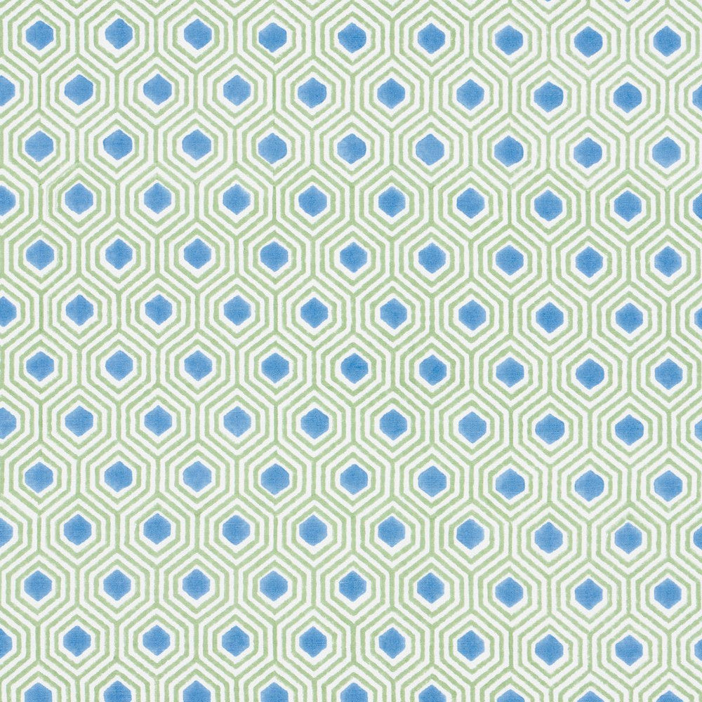 Otis Hand Print Green & Blue 180371 by Schumacher Fabric Easy Elements 2.0" - Fabric Carolina -