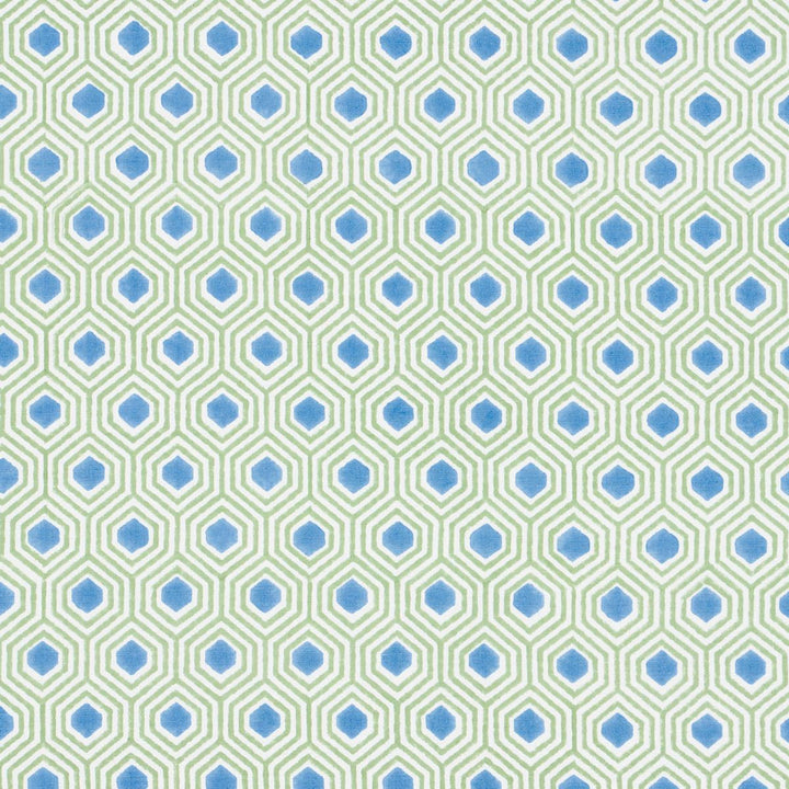 Otis Hand Print Green & Blue 180371 by Schumacher Fabric Easy Elements 2.0" - Fabric Carolina -