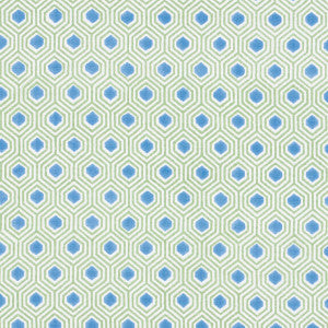 Otis Hand Print Green & Blue 180371 by Schumacher Fabric