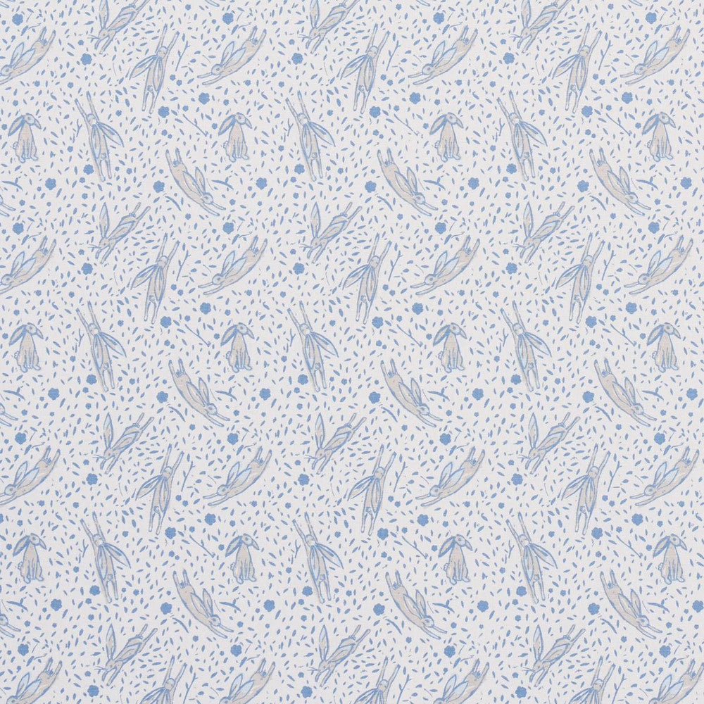 Rabbit High Performance Print Blue 180440 by Schumacher Fabric Marie-Chantal 6.75" - Fabric Carolina -