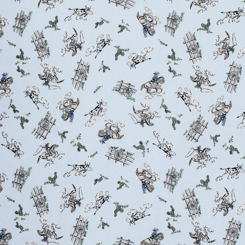 Wild West Performance Linen Blue 180461 by Schumacher Fabric Marie-Chantal - Fabric Carolina -