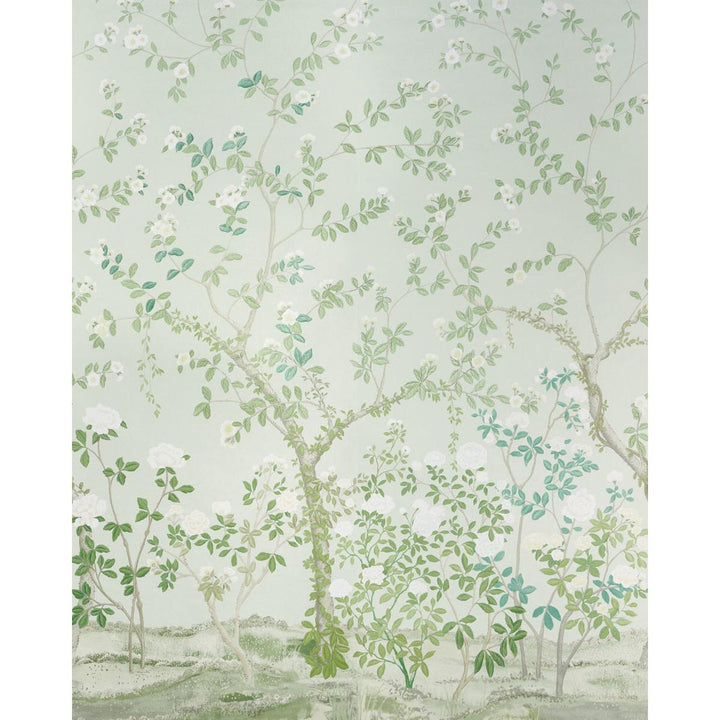 Madame De Pompadour Green 5008543 by Schumacher Wallpaper Panels Collection 104.0" - Fabric Carolina -