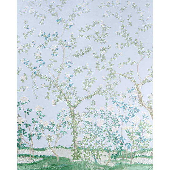 Madame De Pompadour Blue 5008544 by Schumacher Designer Wallpaper Panels Collection 104.0" - Swanky Fabrics -