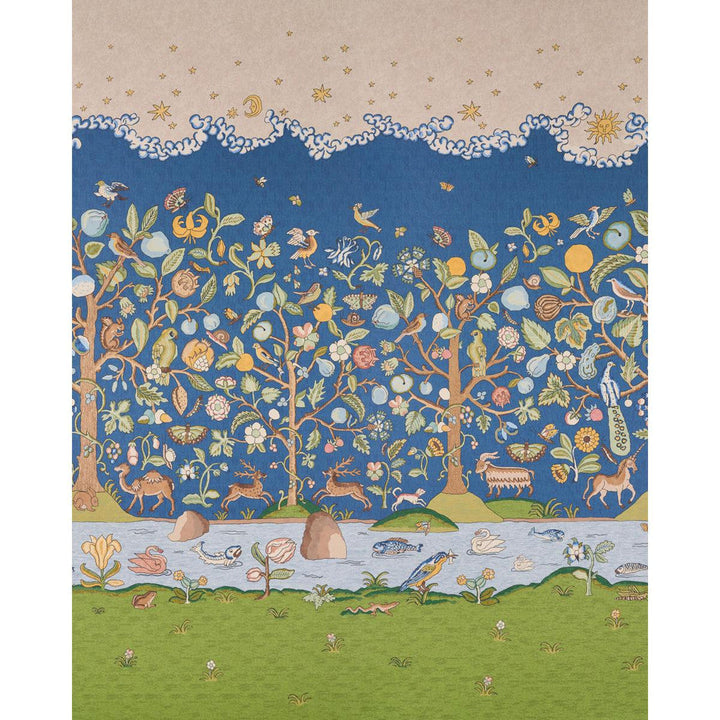 Chaucer'S Forest Slate 5013292 by Schumacher Designer Wallpaper Panels Collection 108.0" - Swanky Fabrics -