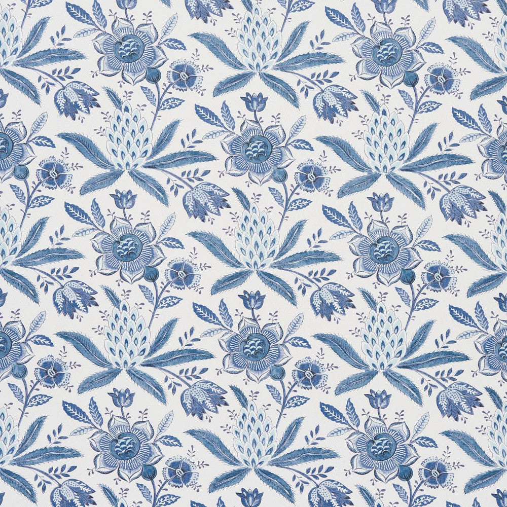 Lafayette Botanical Cornflower 5013750 by Schumacher Wallpaper Williamsburg 13.5" - Fabric Carolina -