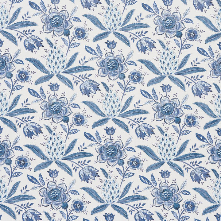 Lafayette Botanical Cornflower 5013750 by Schumacher Wallpaper Williamsburg 13.5" - Fabric Carolina -