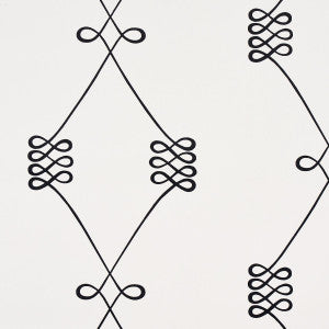 Nicolette Black On Cream 5013830 by Schumacher Wallpaper