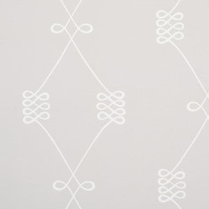 Nicolette White On Grey 5013831 by Schumacher Wallpaper
