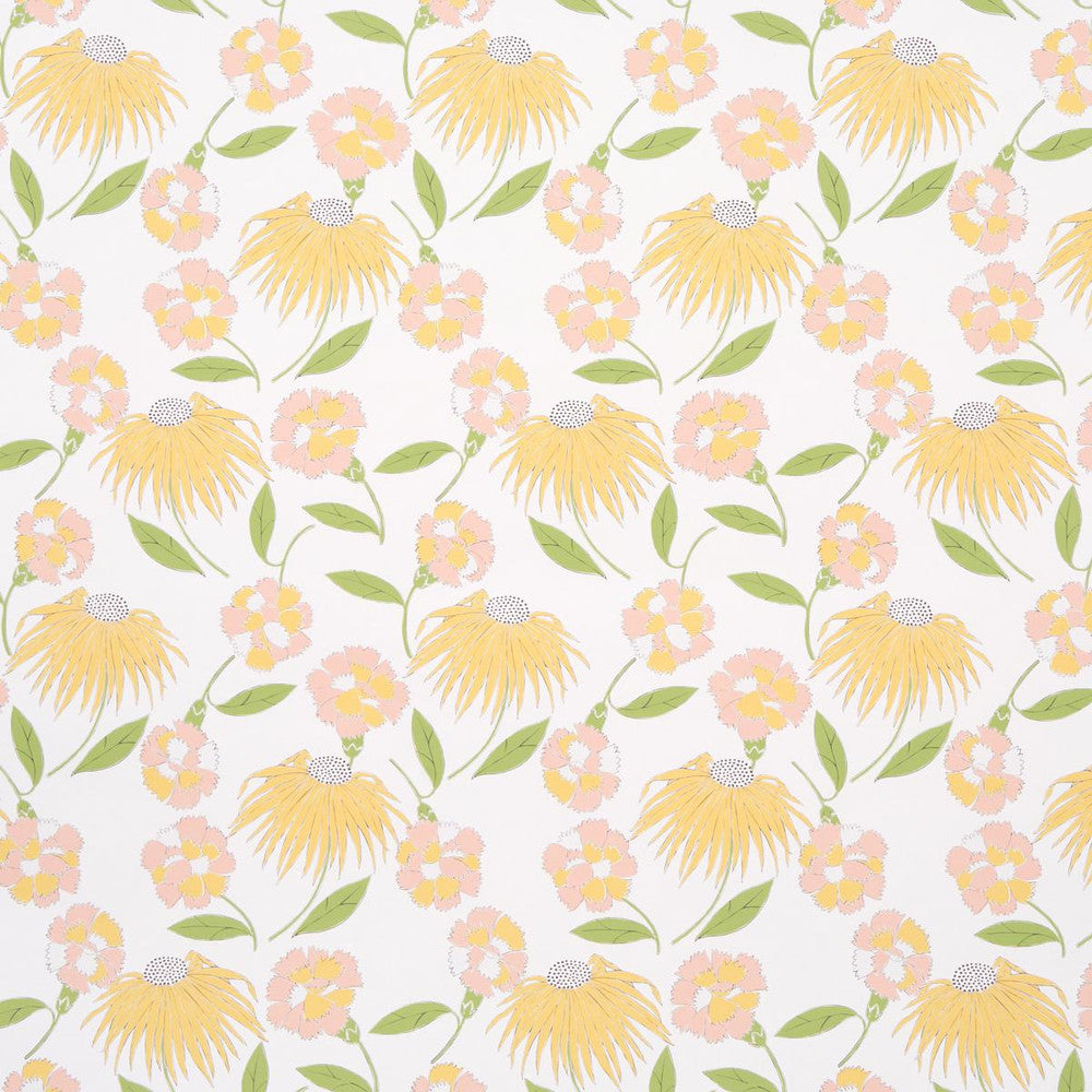 Bouquet Toss Pink Lemonade 5013840 by Schumacher Wallpaper Full Bloom 18.0" - Fabric Carolina -