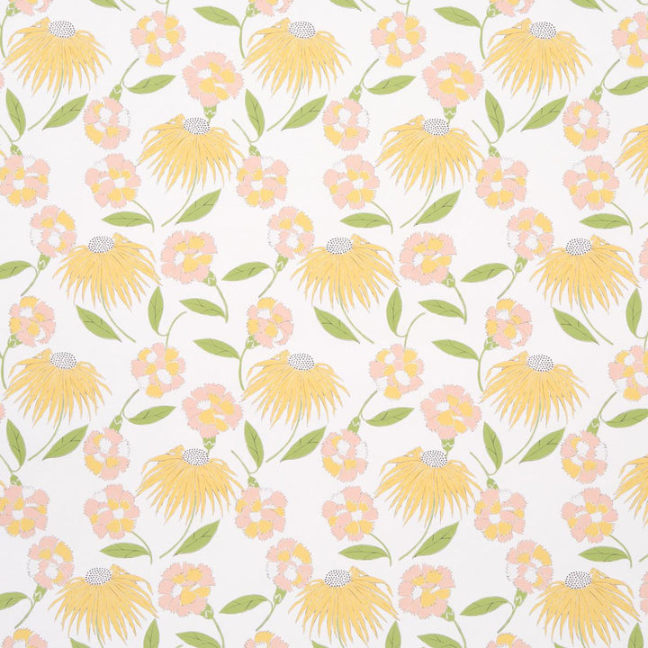 Bouquet Toss Pink Lemonade 5013840 by Schumacher Wallpaper Full Bloom 18.0" - Fabric Carolina -