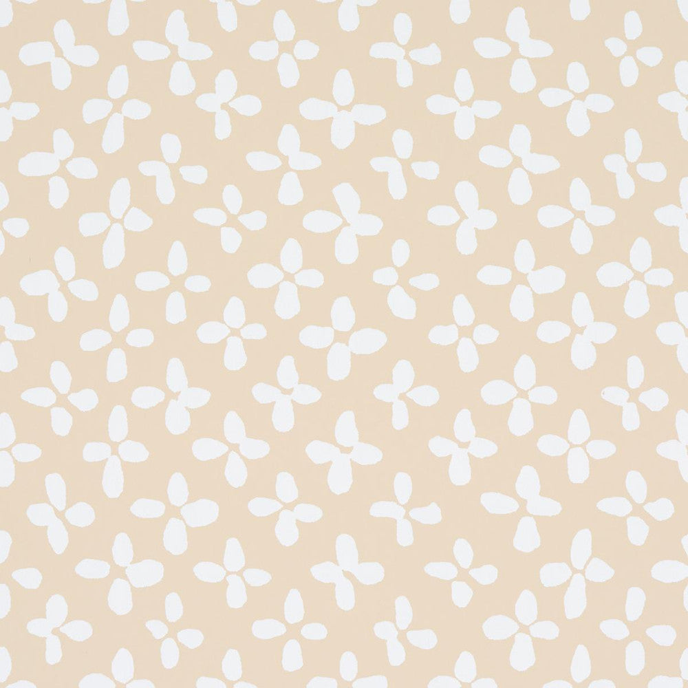 Emerson Ivory On Beige 5013941 by Schumacher Wallpaper Easy Elements 27.0" - Fabric Carolina -