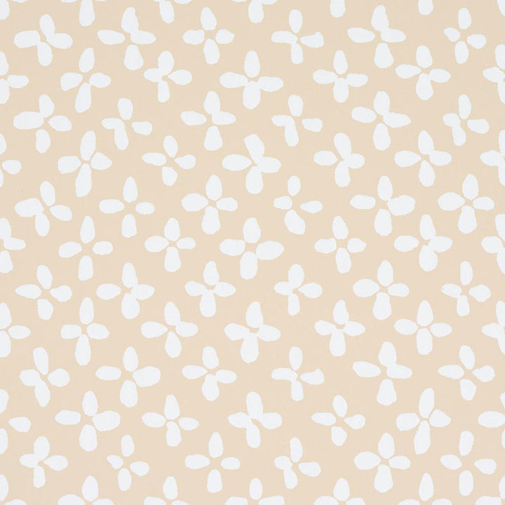 Emerson Ivory On Beige 5013941 by Schumacher Designer Wallpaper Easy Elements 27.0" - Swanky Fabrics -