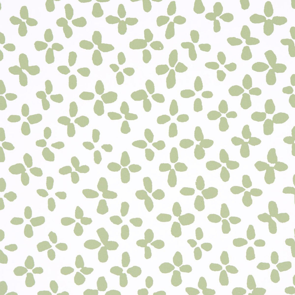 Emerson Green On Ivory 5013942 by Schumacher Designer Wallpaper Easy Elements 27.0" - Swanky Fabrics -