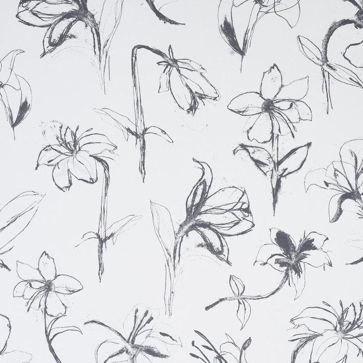 Close Your Eyes And Remember Soft Black 5014080 by Schumacher Designer Wallpaper Hera Ford 27.0" - Swanky Fabrics -
