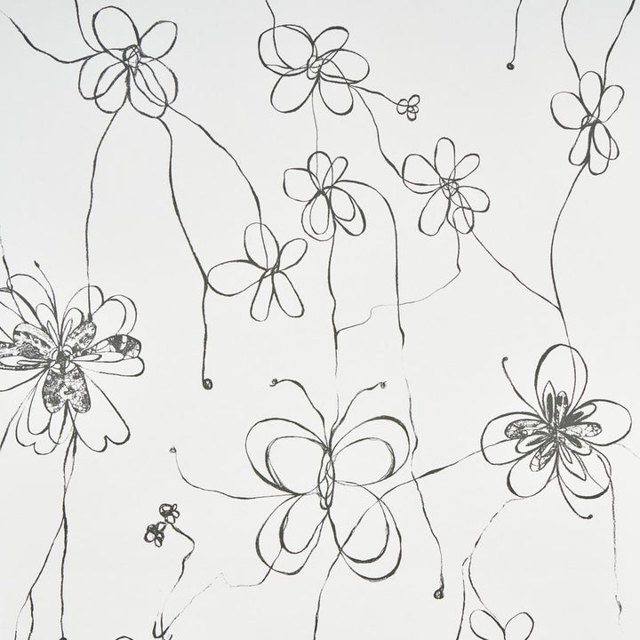 Come Back As A Flower Soft Black 5014090 by Schumacher Wallpaper Hera Ford 54.0" - Fabric Carolina -