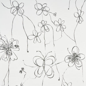 Come Back As A Flower Soft Black 5014090 by Schumacher Wallpaper