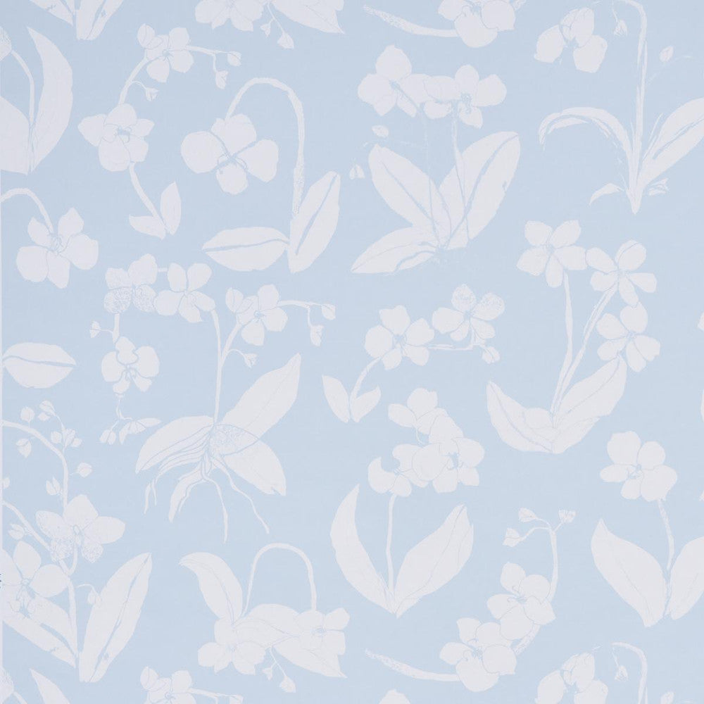 Orchids Have Dreams Sky 5014101 by Schumacher Wallpaper Hera Ford 18.0" - Fabric Carolina -