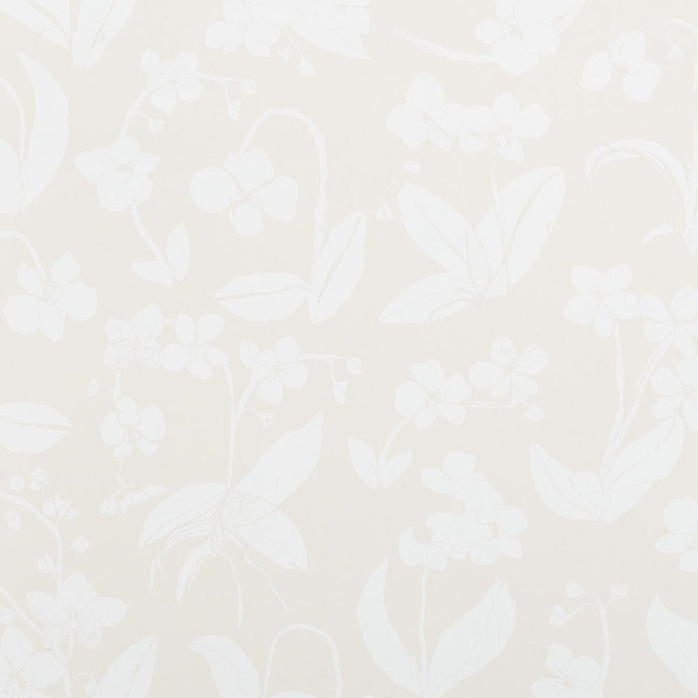 Orchids Have Dreams Light Neutral 5014102 by Schumacher Designer Wallpaper Hera Ford 18.0" - Swanky Fabrics -